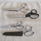 4 Sewing Scissors Gingher Italy   Wiss Cb9 Pinking  Chrome Germany  Chromebrazil