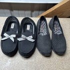 Dearfoams Cozy Comfort Classic Slipper Slip On Black Womens 7 8 Sketchers Fit