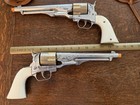 2 Vintage Collectors Hubley Colt 45 Cap Guns With Holster  1950s