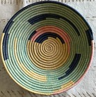 Uganda 13  Wide Raffia Basket  Sisal   Sweetgrass  Wall Art Table Decor Fruit