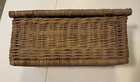 Wicker Sewing Square Lided Box   Basket 16x11x7 5 In  Vintage