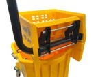 Commercial 26 Qt Mop Bucket Yellow Dual Chamber Metal Casters Wringer Separator