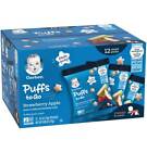 Gerber Puffs To Go Cereal Baby Snack Packs Strawberry Apple Non Gmo    12 Ct -each