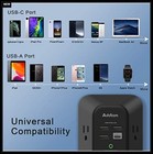 Surge Protector Outlet Extender 5 Ac 4 Usb Ports 1800 Joules Wall Mount Black