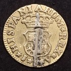 1758 Jv 1 2 Escudo Spain Gold Seville Mint - Ex Jewelry