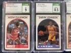 4 Card Csg Basketball Lot Magic Olajuwon Ewing Hoops Hof