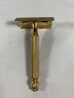 Gillette Safety Razor Vintage Twist Off Top Made In Usa Gold Tone Pat Nos On Pac