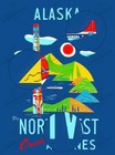 Alaska Northwest Orient Airlines Vintage 1952 Travel Poster Art Print