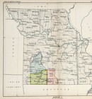 1899  Missouri Map Original - Ceded Indian Lands - Native American  11x9 5 