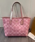 Coach City Tote Signature Canvas Powder Pink Cal49 Outlet New