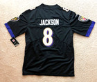 Ravens Jackson 8 Nwt Jersey Mns Szs S m l xl All Patches No Print Ships Tomorrow