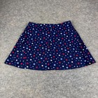 Ibkul Celebration Print Swing Skort Skirt Upf 50 Nylon Blue Womens Small S