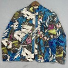 Chico s Abstract Print Jacket Full Zip Pockets Colorful Blazer Vintage Size M