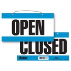  9384 Double-sided Open closed Sign  6 Inches By 11 Inches Plastic
