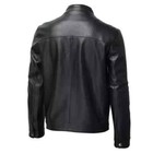 Men s Genuine Lambskin Leather Jacket Black Slim Fit Biker Casual Cafe Racer