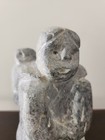 Inuit Soapstone Carving Sculpture Mother Carrying Child Signed