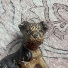 Cast Iron Boston Terrier Dog Bank 5  Figurine Door Stop Black White Red Collar