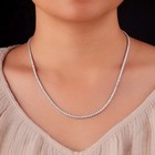 15 00 Ct Excellent Round Cut 18  Inch Long Tennis Necklace Solid 14k White Gold