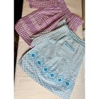 Vtg Pinup Half Aprons 1950s Blue   Purple Gingham Pocket Rikrack Retro Kitchen