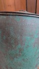 Best Antique Early Country Metal Tin Bail Handle Bucket Orig Blue Paint 7  Dated