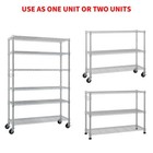 Heavy Duty 6 Tier Metal Shelving Rack For Garage Pantry Kitchen With Wheels