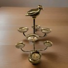Vtg Brass Bird Finial 8 Candle Candelabra Holder Mcm 4 Arm Mid Century Partridge