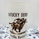 Vtg 1960 s Kentucky Derby Glass Churchill Downs Frosted Mint Julep Recipe Horse