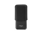 S t  Dupont Black Adjustable Case For 3 Cigars Leather   Metal 183340 New In Box