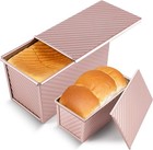 2 Pack Pullman Loaf Pan With Lid  1 Lb 0 5 Lb Dough Capacity  Premium Non-stick