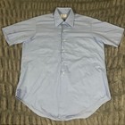 Vintage Perma Prest Sears Men s Light Blue Short Sleeve Button Up Shirt Size 16