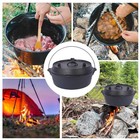 8 Quart Pre-seasoned Cast Iron Dutch Oven With Skillet Lid  Camping Deep Pot