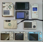 Lot Of 9 Digital Cameras Sony Fujifilm Panasonic Parts Repair Tested Mixed