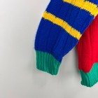 Vintage 90s Color Block Knit Cardigan V-neck Sweater Toddler Boy 