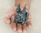 Mini Gargoyle Guardians Triple Set Hand Painted  stone  Finish Gothic Statues