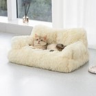 Mewoofun Pet Couch Bed Washable Cat Beds Fluffy Cat Sofa For Medium Dog Non-slip