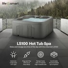 Lifesmart Ls100 Taupe 4 Person Plug And Play Square Hot Tub Spa With Black Cover
