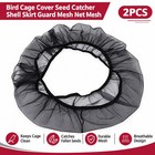 2pcs Nylon Pet Bird Cage Cover Seed Catcher Shell Skirt Guard Mesh Net Mesh