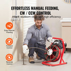 Drain Cleaner Machine Drain Auger 50ft X 1 2 Inch Manual Feed   4 Cutters