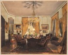 Phenomenal Franz Alt Antique Painting Of Lavish Victorian Interior 1861  Fine 