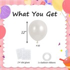 50pcs 12 Inch Pearl White Latex Balloons  with Ribbon   Adhesive Dots 