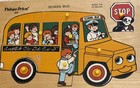 Vtg Fisher Price Wooden Puzzles  507 Farm Animals  515 School Bus  508 Vehicles