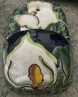 Vintage Talavera Mexican Pottery Hand Painted Wall Pocket Planter W Lilies