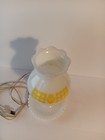 Vintage Milk Glass Lamp Yellow Tulip Design Tested Works
