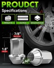 24 Fit Ford F-150 2015-2020 Oem Replacemnt Solid Lug Nuts M14x1 5 Chrome