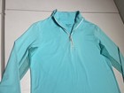 Tailored Sportsman Top Womens Medium Teal 1 4 Zip Icefil Riding Equestrian Shirt