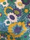 Vintage Feed Flour Sack Bright Yellow Purple Teal Flowers 32 1 2 X 29