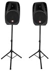 Rockville Rpg2x15 15  Portable Pa System W speakers mixer stands mics bluetooth