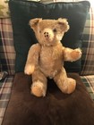 Antique Mohair Teddy Bear With Rare Button Blue Eyes  1920 s-30 s  17 