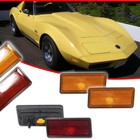 4pcs Amber Front   Red Rear Side Marker Lights For 1974-1979 Chevy Corvette C3