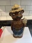 Smokey The Bear    13 5   h Solid Cast Iron Weight 38 5 Pounds Very Rare